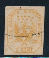 O COLOMBIE - O - N°19 - 5c Orange - Obl Postale - TB - Colombia