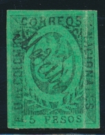 (*) COLOMBIE - (*) - N°39 - 5p. Noir Sur Vert - Pli Vertical - Colombia