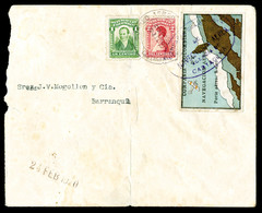 L COLOMBIE - L - PA N°7 + N°210/11 - Obl Ovale Cartagena (violet) 23 FEV 1920 - Pr Barranquil - B/TB - Colombie
