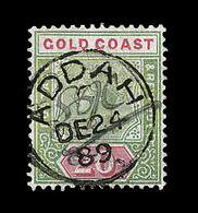 O COTE DE L'OR - O - N°34 - 20s Vert Et Rouge - Dbl Obl. Fiscale Et Postale - Rare - B - Gold Coast (...-1957)