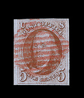 O ETATS-UNIS - O - N°1 - 5c Brun - Obl. Rouge - TB - Used Stamps