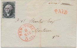 LSC ETATS-UNIS - LSC - N°2 - 5c Noir Bleuté - Obl. Plume S/LSC - Càd NEW-YORK 8/5/ Pour MONTROSE PA - TTB - Used Stamps