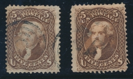 O ETATS-UNIS  - O - N°21/21a - 5c Marron Et Brun Rouge - TB - Used Stamps