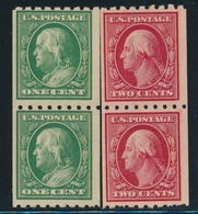 **/* ETATS-UNIS  - **/* - N°167A/68A - 2 Paires Verticales Dentelé 8½ Horiz. - TB - Used Stamps