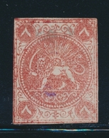 (*) IRAN - PERSE - (*) - N°9 - 4c Rouge - N. Dentelé - Papier Mince - TB - Irán