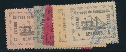 O VENEZUELA - O - PA N°87/91 - Obl Cachet De Contrôle Bleu - TB - Venezuela