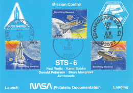 USA 1983 Space Shuttle Challenger STS-6 And Astronauts Commemorative Postcard - North  America