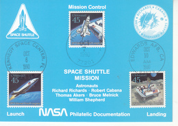 USA 1990 Space Shuttle Discovery STS-41 And Astronauts Commemorative Postcard - América Del Norte