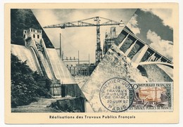 FRANCE - Carte Maximum - 30F Les Travaux Publics De France - PARIS 20 Juin 1952 - 1950-1959