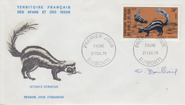 Enveloppe  FDC  1er  Jour  TERRITOIRE  FRANCAIS   Des   AFARS  Et  ISSAS   Faune   1975 - Autres & Non Classés