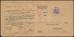 1919 Ajánlott Szappanutalvány 15f Szükségportóval (kézzel átírt Arató 15f Bélyeg) / Registered Purchase Licence For Soap - Other & Unclassified