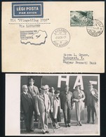 1936 Alkalmi Légi Levelezőlap Ausztria-Magyarország-Svájc Repülés, Hozzá A Pilótát és Utasokat ábrázoló Fotólap - Other & Unclassified