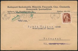 1944 Dec.5. Helyi Levél A Már Körülzárt Budapesten, Címzett Elköltözött Címkével, érdekes Történelmi Darab! - Other & Unclassified