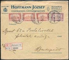 1920 4 Db H.J. Céglyukasztásos Bélyeggel Bérmentesített Helyi Ajánlott Céglevél - Other & Unclassified