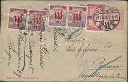 1921 Díjkiegészített Díjjegyes Levelezőlap Panamába,visszairányítva és Portózva. Ritka Destináció, érdekes Darab!! - Other & Unclassified