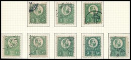 O 1871 Réznyomat 3kr 8 Db Bélyeg, Színváltozatok (min 44.000) - Sonstige & Ohne Zuordnung