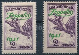 * 1931 Zeppelin 2 X 2P, Egyik Javított Gumi - Sonstige & Ohne Zuordnung