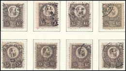 O 1871 Réznyomat 15kr 8 Db Bélyeg, Színváltozatok - Other & Unclassified