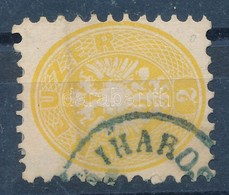 O 1864 2kr Kék 'IHAROS(-BERÉNY)' (Gudlin 400 Pont) (hajott / Folded) - Other & Unclassified