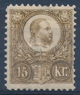 * 1883 Újnyomat 15kr (törés és Foghiány / Folded And Missing Perf.) - Otros & Sin Clasificación