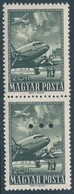 ** 1957 Repülő 20Ft Függőleges Pár, Az Alsó érték Hármaslyukasztással (a Magyar Posta Ajándéka) (15.000) - Otros & Sin Clasificación