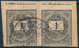 1888 Képbe Fogazott Sztereo 1kr Pár Kivágáson 'POZSONY' - Sonstige & Ohne Zuordnung