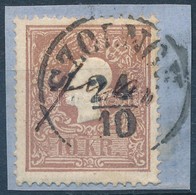 1858 10kr II. 'SZOLNOK' + Kézírásos 'franco' - Other & Unclassified