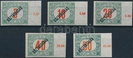 ** 1919 Köztársaság Portó ívszéli Vágott Sor 5 érték / Postage Due Mi 47-51 Imperforate Margin Set - Sonstige & Ohne Zuordnung