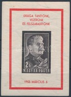 ** 1953 Sztálin-gyász Vágott Blokk (50.000) - Otros & Sin Clasificación