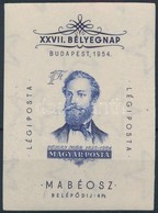 ** 1954 Bélyegnap (27.) - Jókai Vágott Blokk (17.000) - Sonstige & Ohne Zuordnung