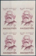 ** 1968 Évfordulók - Események (VI.) Karl Marx ívszéli Vágott 4-es Tömb (4.000) - Sonstige & Ohne Zuordnung
