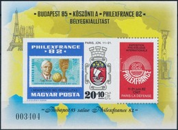 ** 1982 PHILEXFRANCE Vágott Blokk (3.500) - Other & Unclassified