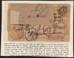 1898 Kelet India Díjjegyes Levelezőlap össze-vissza Küldözgetve Angol Szakszöveggel (?) R! - Other & Unclassified