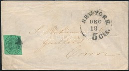 1848-1852 New Yorki Levél 'BOYD'S CITY EXPRESS' 2 Cent Bérmentesítéssel, Ritka Darab! - Other & Unclassified