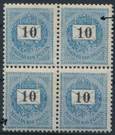 ** 1898 10kr Négyestömb Lemezhibákkal / Block Of 4 With Plate Flaws (halvány Rozsda / Light Stain) - Otros & Sin Clasificación