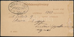 1884 Adóintés 'A' Minta, Tértivevény (1.000) - Other & Unclassified