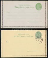 1886 2db 3kr Díjjegyes Zárt Levelezőlap, Magyar Nyelvű, Sárgás és Szürke Papíron, Egyiken Bélyegző (1.800) - Sonstige & Ohne Zuordnung