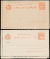 1900 2db 10f Használatlan Díjjegyes Zárt Levelezőlap, Magyar Nyelvű, 3,5 Mm és 3 Mm értékszámmal (1.400) - Sonstige & Ohne Zuordnung