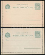 1900 2db 6f Használatlan Díjjegyes Zárt Levelezőlap, Magyar Nyelvű, Sárgás és Szürke Papíron (1.600) - Sonstige & Ohne Zuordnung