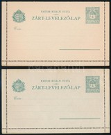 1900 2db 6f Használatlan Díjjegyes Zárt Levelezőlap, Magyar Nyelvű, Sárgás és Szürke Papíron (1.600) - Otros & Sin Clasificación