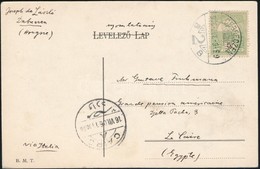 1906 TCV Képeslap 5f Bérmentesítéssel, Nyomtatványként Egyiptomba Küldve, Kétnyelvű 'CAIRO' érkezési Bélyegzésssel - Other & Unclassified