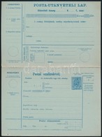 ~1910 Magyar Nyelvű Kék Postai Szállítólevél 10f - Other & Unclassified