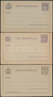 1913-1917 3db (2 X 15f + 1 X 20f) Használatlan Díjjegyes Zárt Levelezőlap Magyar Királyi Posta Felirat Nélkül, íves és S - Other & Unclassified