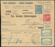 1918 Szállítólevél Céglyukasztásos Bélyegekkel 'GYOMA' - Otros & Sin Clasificación