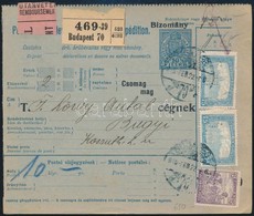 1918 Utánvétes Szállítólevél Céglyukasztásos Bélyegekkel - Other & Unclassified