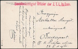 1916 Tábori Posta Képeslap 'Bevollmächtigter Offizier Der Z.T.L. In Lom.' - Other & Unclassified
