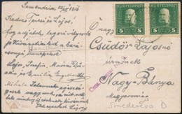 1916 Tábori Posta Képeslap 5h Pár Bérmentesítéssel / Field Postcard 'EP SMEDEREVO B' - Otros & Sin Clasificación