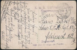 1918 Tábori Posta Képeslap 'K.u.k. Luftfahrtruppen Fliegeretappenpark' + 'FP 488' - Sonstige & Ohne Zuordnung