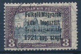 O Nyugat-Magyarország I. 1921 Parlament 3K Hármaslyukasztással és Bodor Vizsgálójellel (**30.000) - Sonstige & Ohne Zuordnung