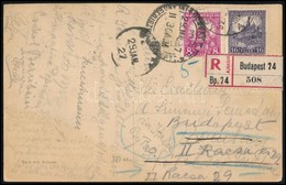 1929 Ajánlott Képeslap 24f Bérmentesítéssel Olaszországon át Indiába, Majd Visszaküldve Budapestre / Registered Postcard - Otros & Sin Clasificación